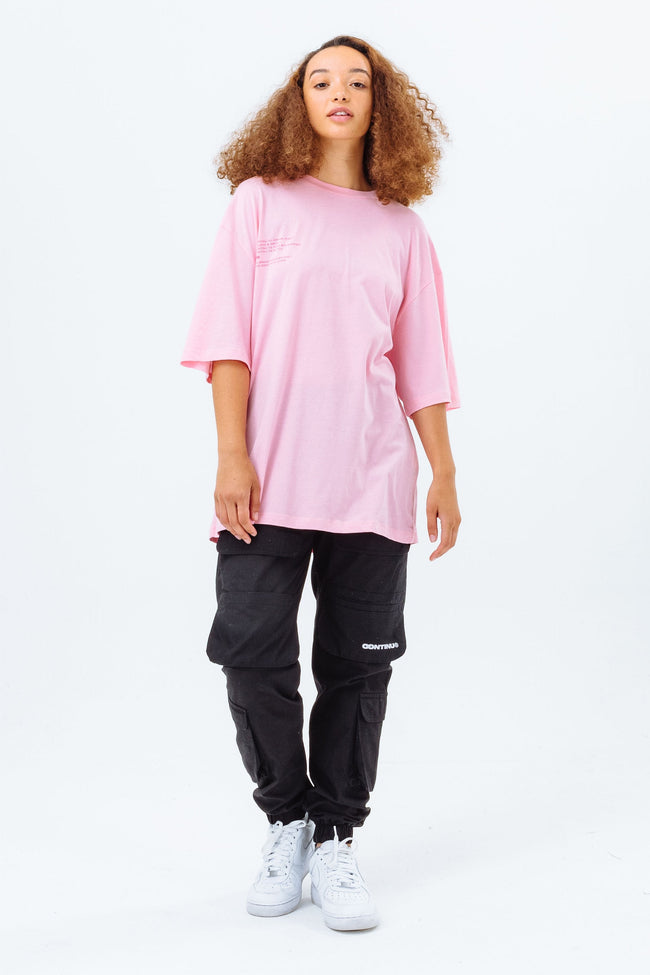 CONTINU8 PINK OVERSIZED PRINT T-SHIRT