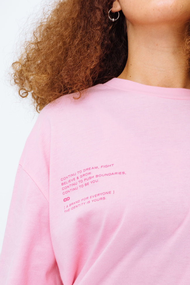 CONTINU8 PINK OVERSIZED PRINT T-SHIRT