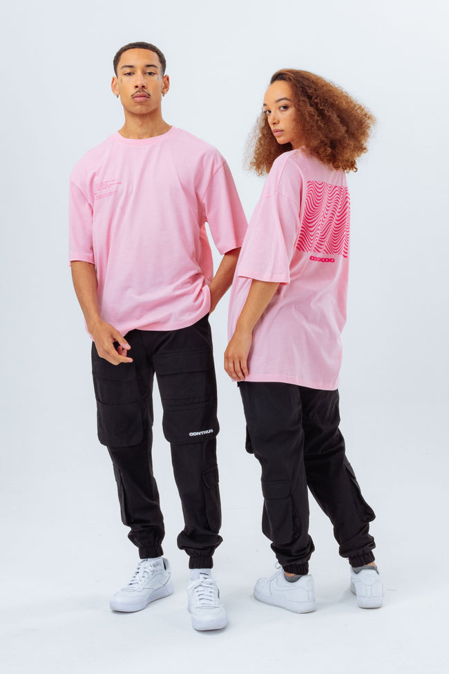 CONTINU8 PINK OVERSIZED PRINT T-SHIRT