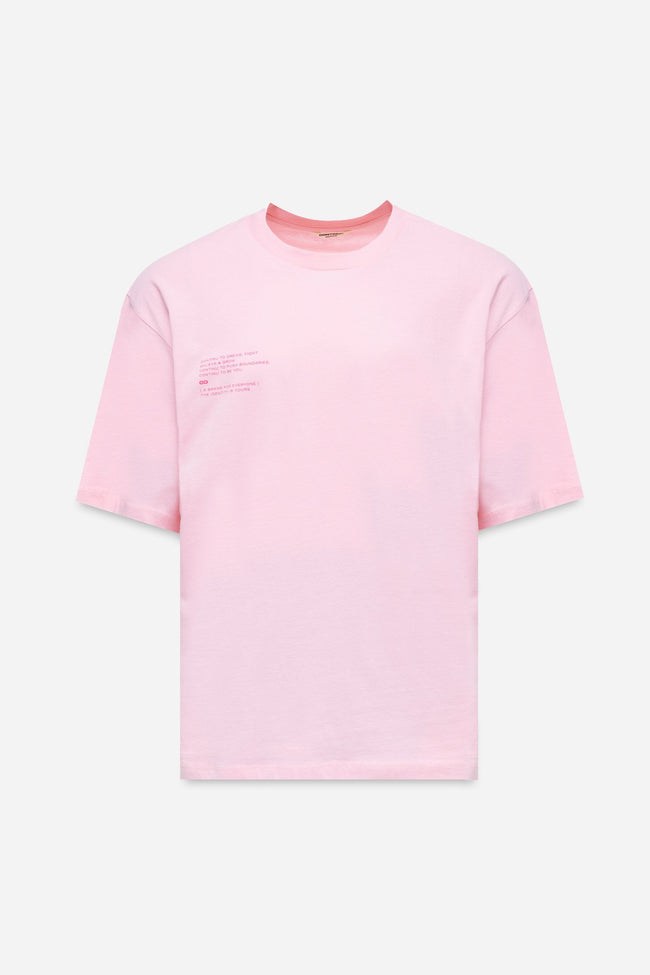 CONTINU8 PINK OVERSIZED PRINT T-SHIRT