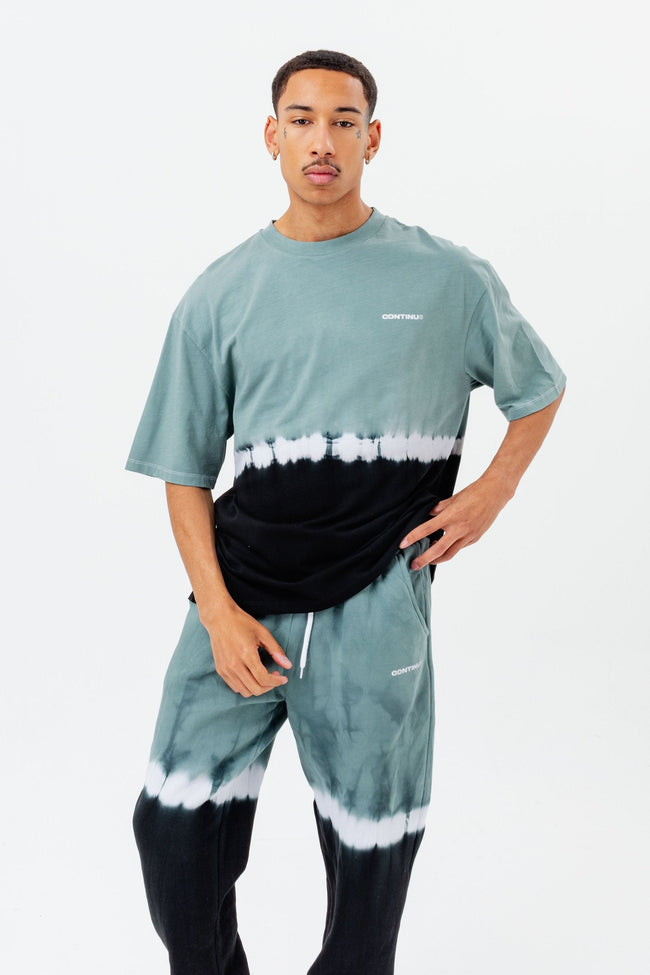 CONTINU8 GREEN OVERSIZED TIE DYE T-SHIRT