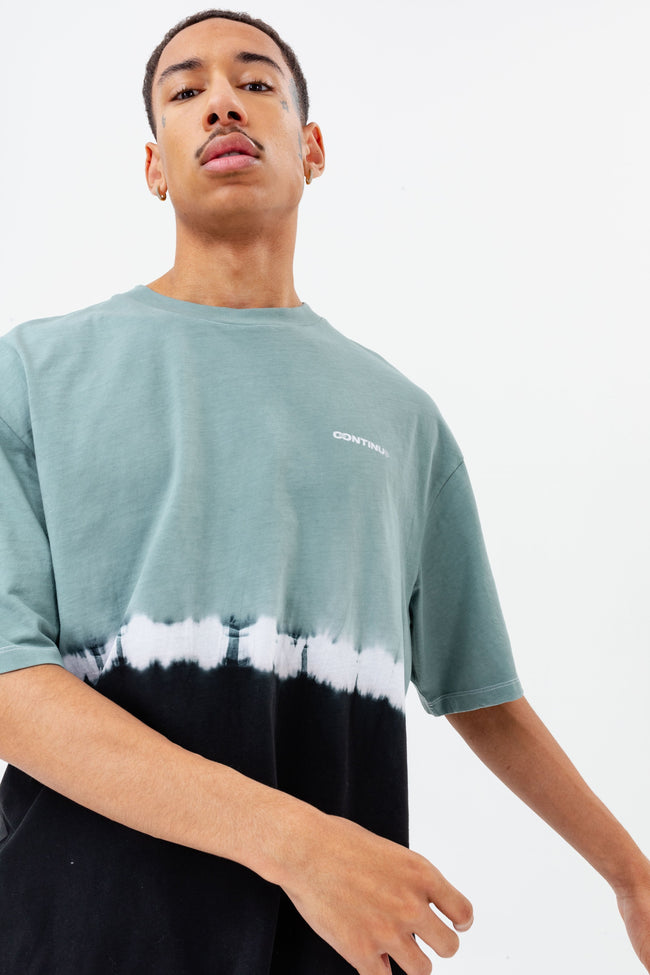 CONTINU8 GREEN OVERSIZED TIE DYE T-SHIRT