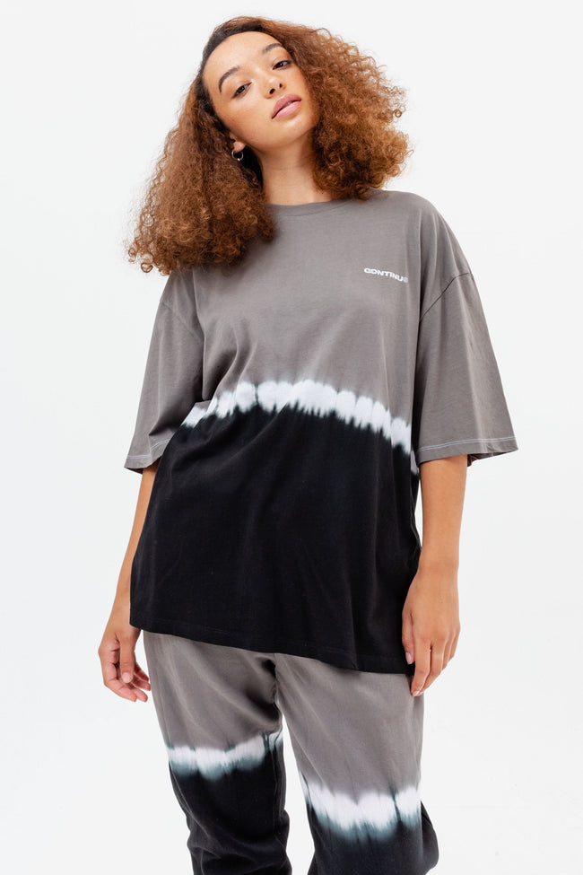 CONTINU8 GREY OVERSIZED TIE DYE T-SHIRT