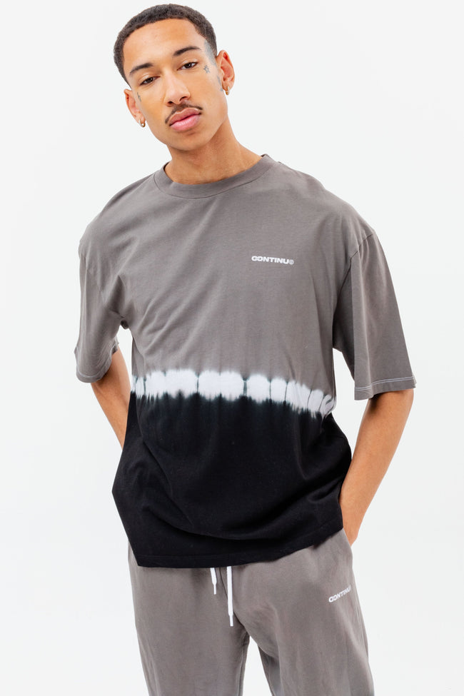 CONTINU8 GREY OVERSIZED TIE DYE T-SHIRT