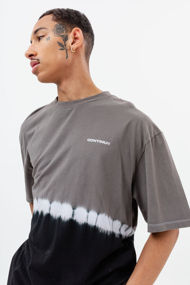 CONTINU8 GREY OVERSIZED TIE DYE T-SHIRT