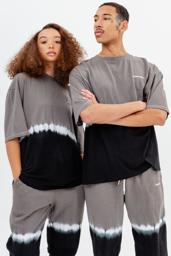 CONTINU8 GREY OVERSIZED TIE DYE T-SHIRT