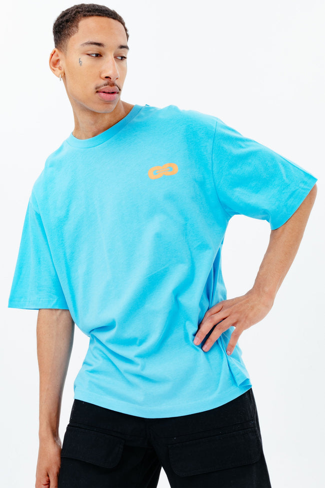 CONTINU8 BLUE SHORT SLEEVES OVERSIZED T-SHIRT