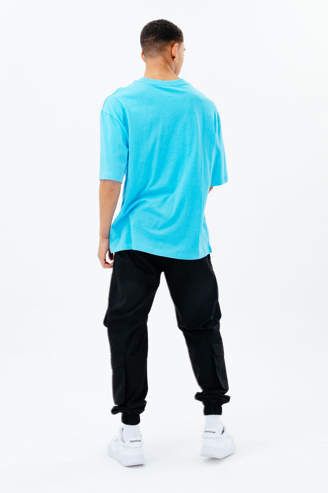 CONTINU8 BLUE SHORT SLEEVES OVERSIZED T-SHIRT