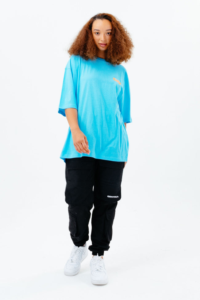 CONTINU8 BLUE SHORT SLEEVES OVERSIZED T-SHIRT