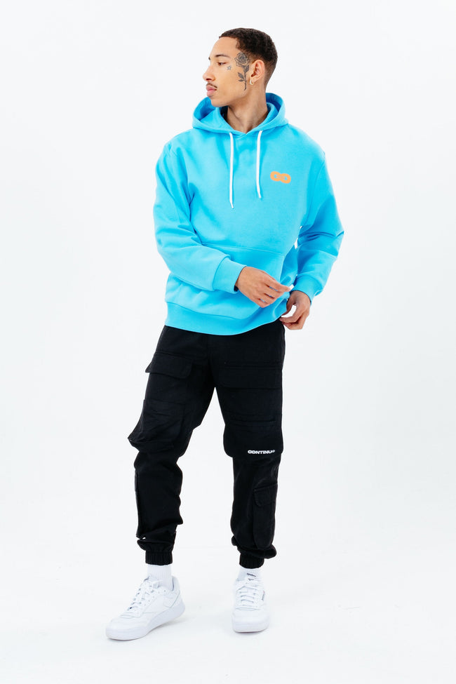 CONTINU8 BLUE OVERSIZED PULLOVER HOODIE