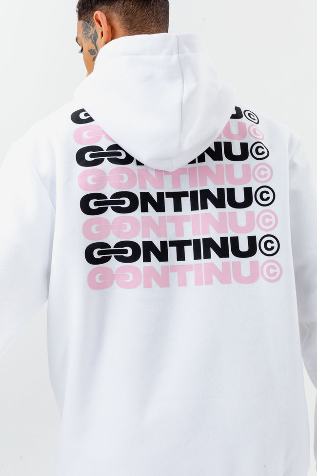 CONTINU8 WHITE OVERSIZED PULLOVER HOODIE