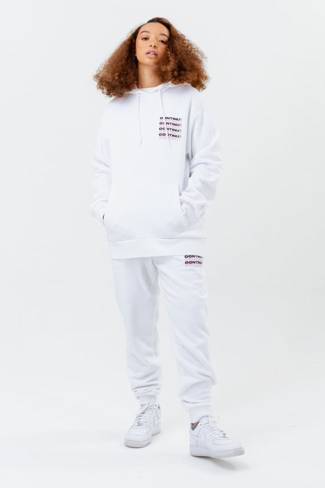 CONTINU8 WHITE OVERSIZED PULLOVER HOODIE