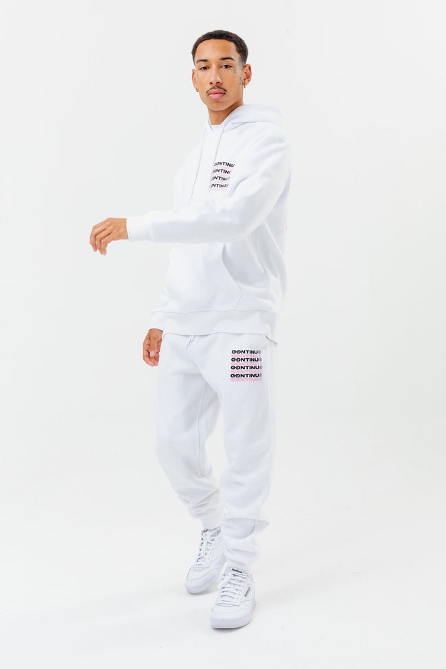 CONTINU8 WHITE OVERSIZED PULLOVER HOODIE