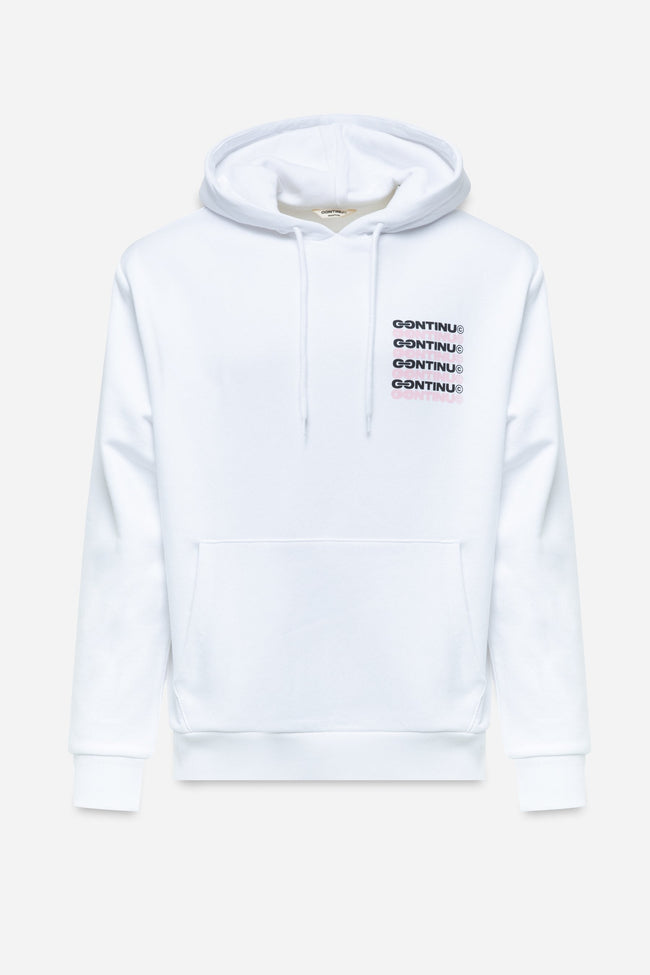 CONTINU8 WHITE OVERSIZED PULLOVER HOODIE