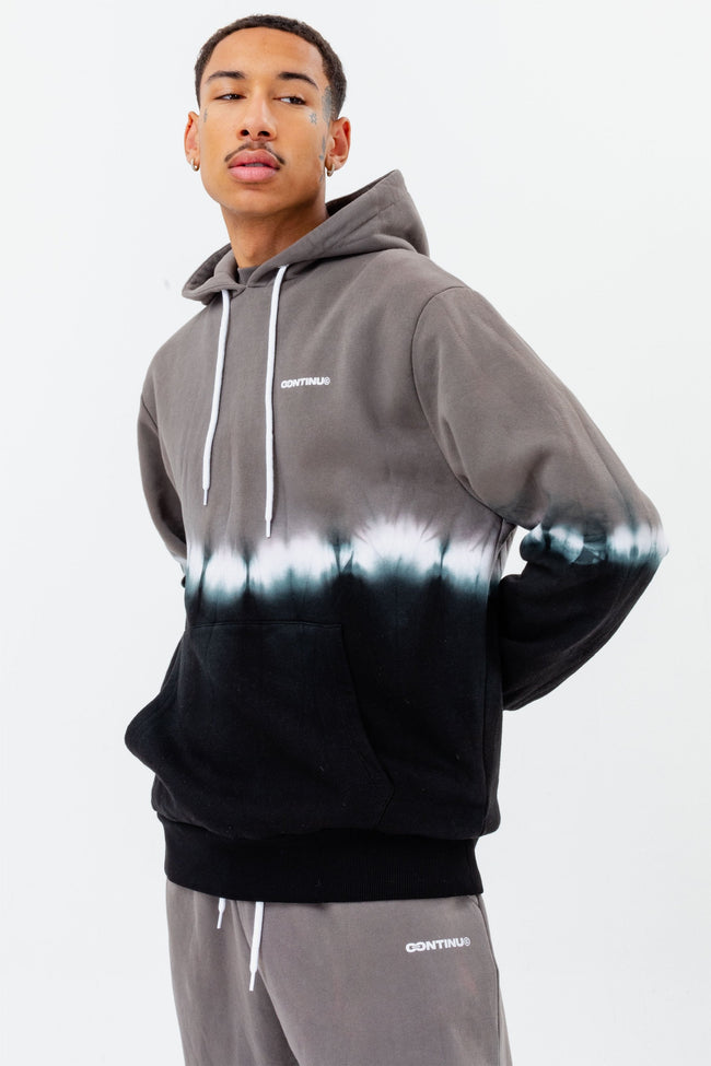 CONTINU8 GREY OVERSIZED TIE DYE HOODIE