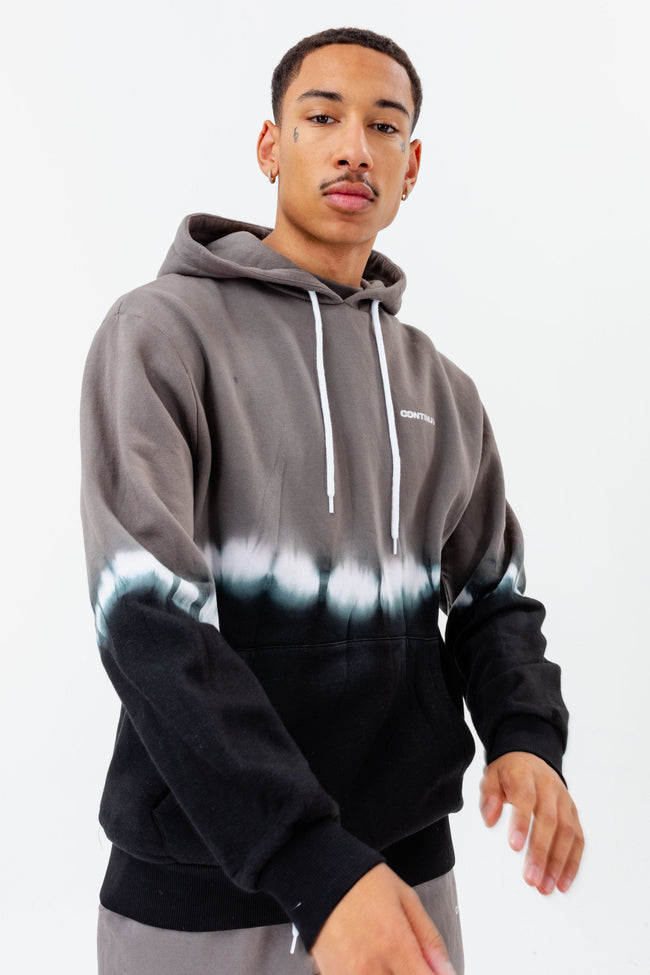 CONTINU8 GREY OVERSIZED TIE DYE HOODIE