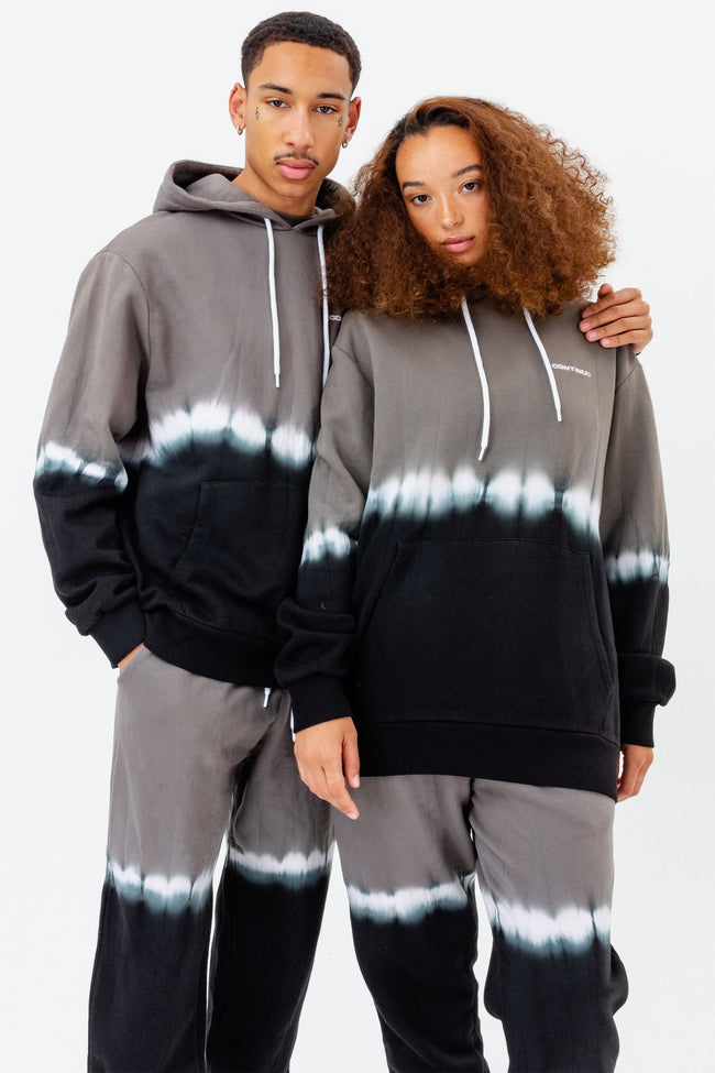 CONTINU8 GREY OVERSIZED TIE DYE HOODIE