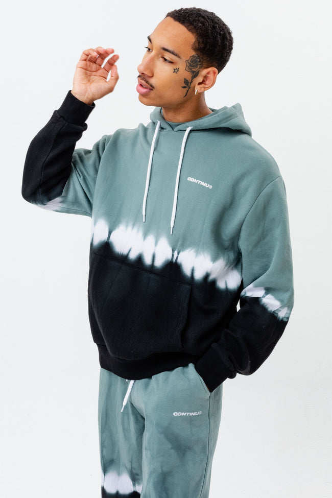 CONTINU8 GREEN OVERSIZED TIE DYE HOODIE