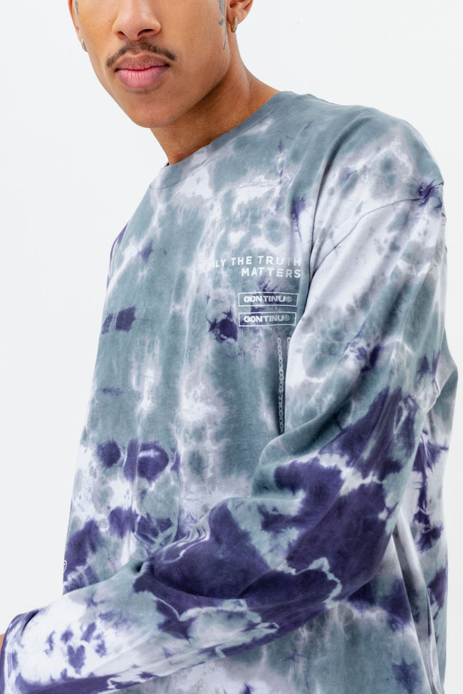 CONTINU8 BLUE PRINT LONG SLEEVE T-SHIRT