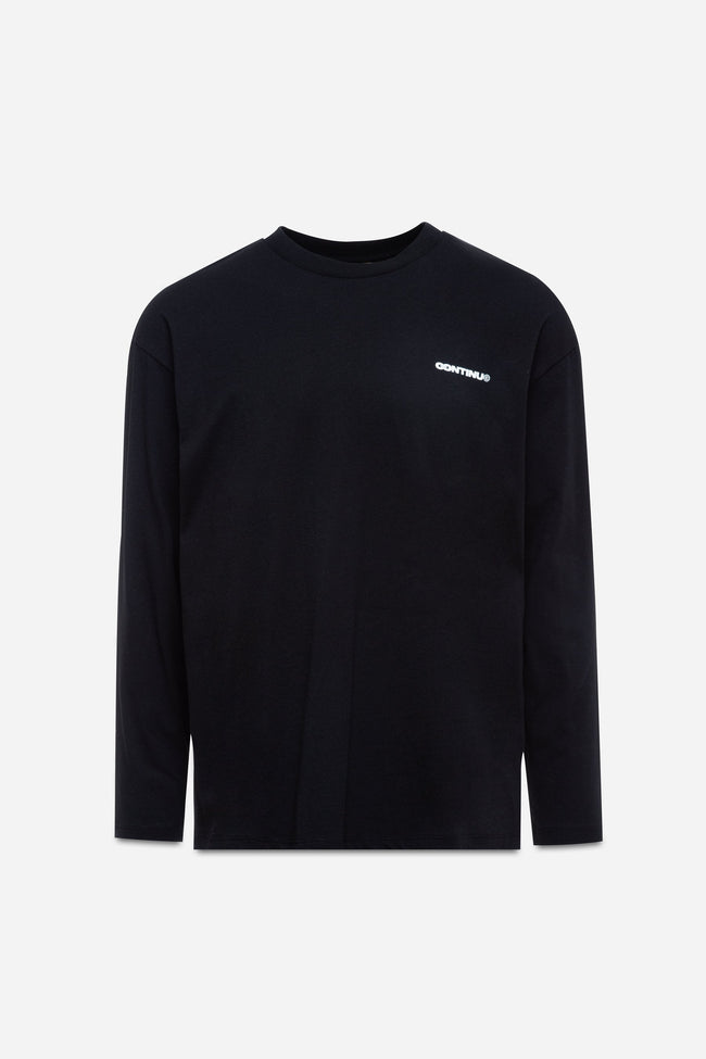 CONTINU8 BLACK LONG SLEEVE T-SHIRT