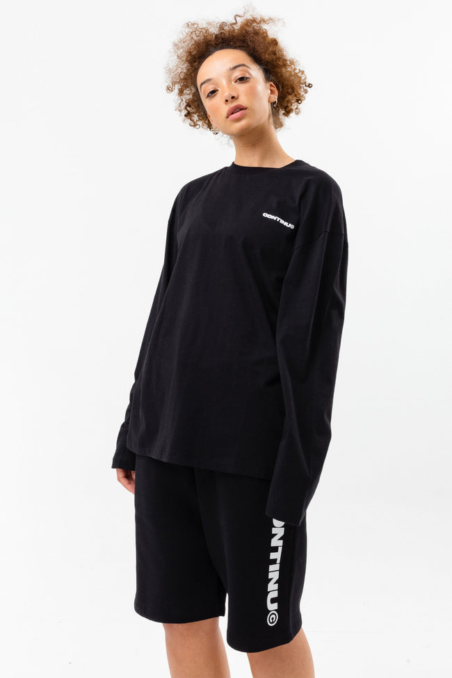 CONTINU8 BLACK LONG SLEEVE T-SHIRT