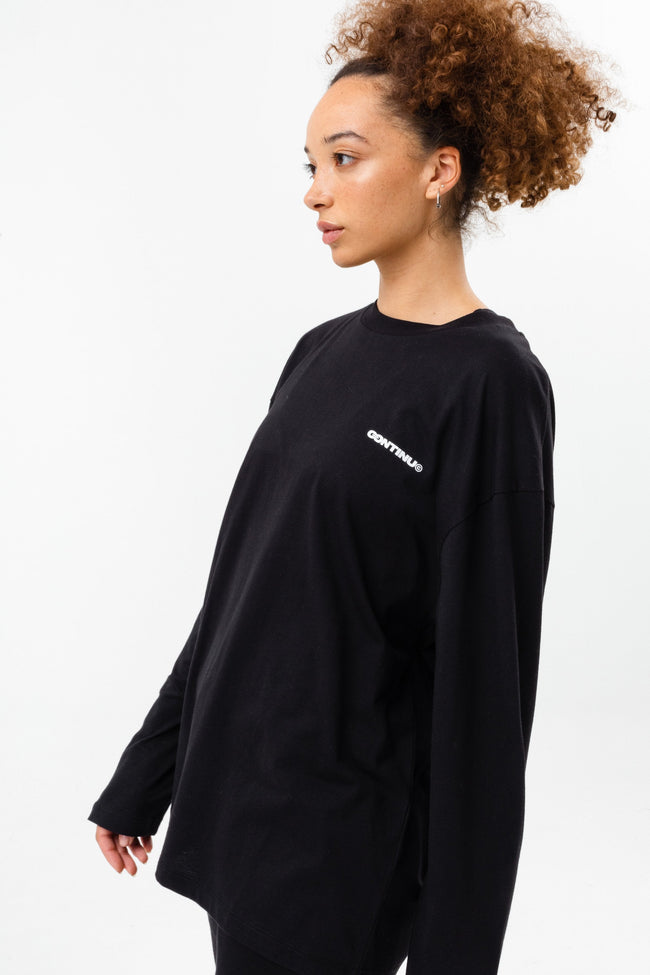 CONTINU8 BLACK LONG SLEEVE T-SHIRT