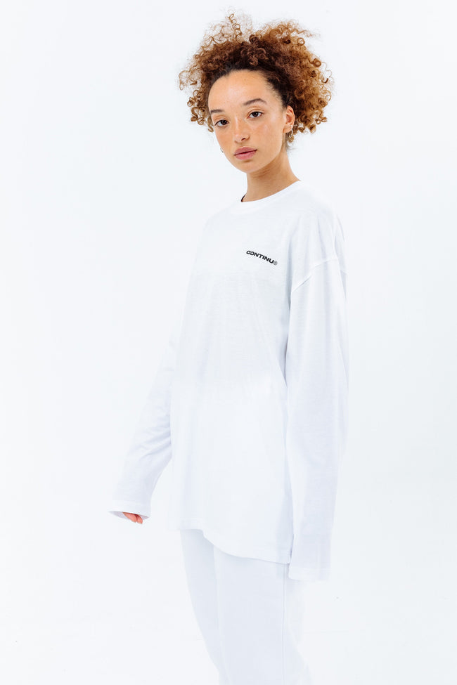 CONTINU8 WHITE LONG SLEEVE T-SHIRT