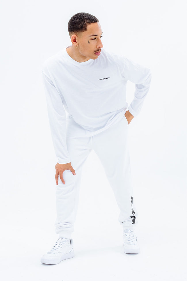 CONTINU8 WHITE LONG SLEEVE T-SHIRT