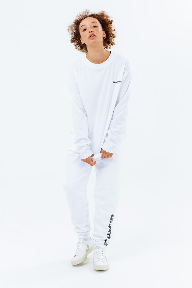 CONTINU8 WHITE LONG SLEEVE T-SHIRT