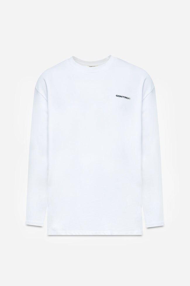 CONTINU8 WHITE LONG SLEEVE T-SHIRT