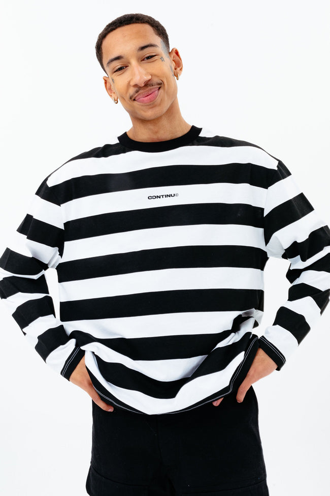 CONTINU8 BLACK STRIPE LONG SLEEVE T-SHIRT