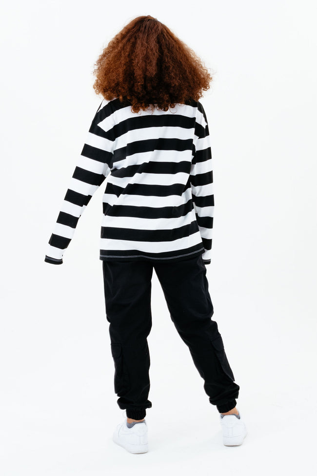 CONTINU8 BLACK STRIPE LONG SLEEVE T-SHIRT