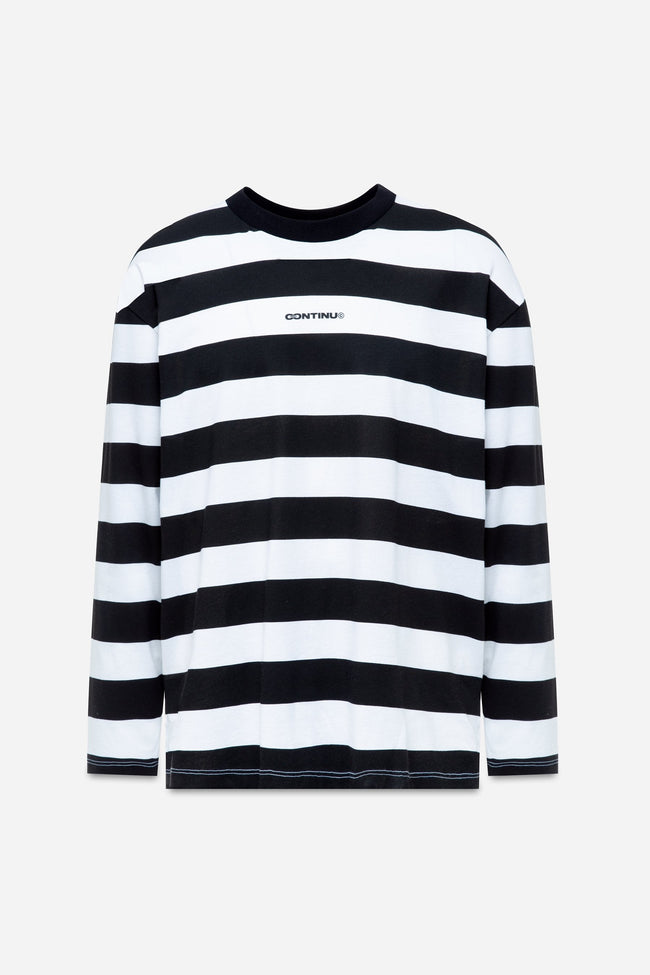 CONTINU8 BLACK STRIPE LONG SLEEVE T-SHIRT