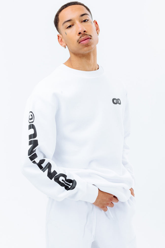 CONTINU8 WHITE SWEATSHIRT