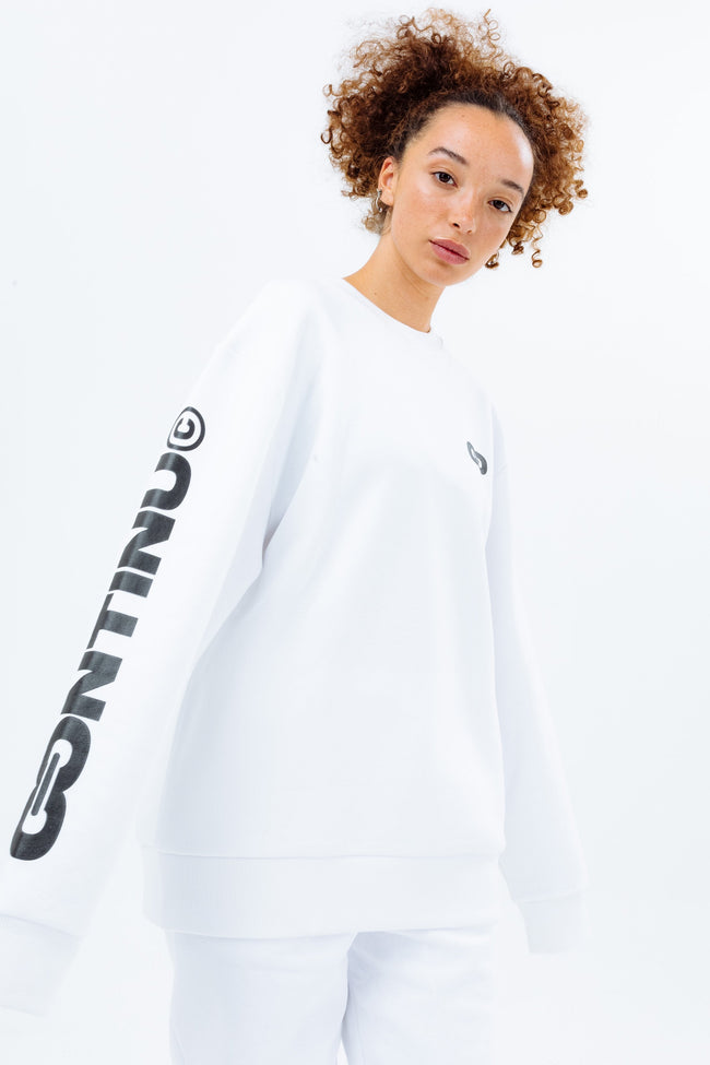 CONTINU8 WHITE SWEATSHIRT