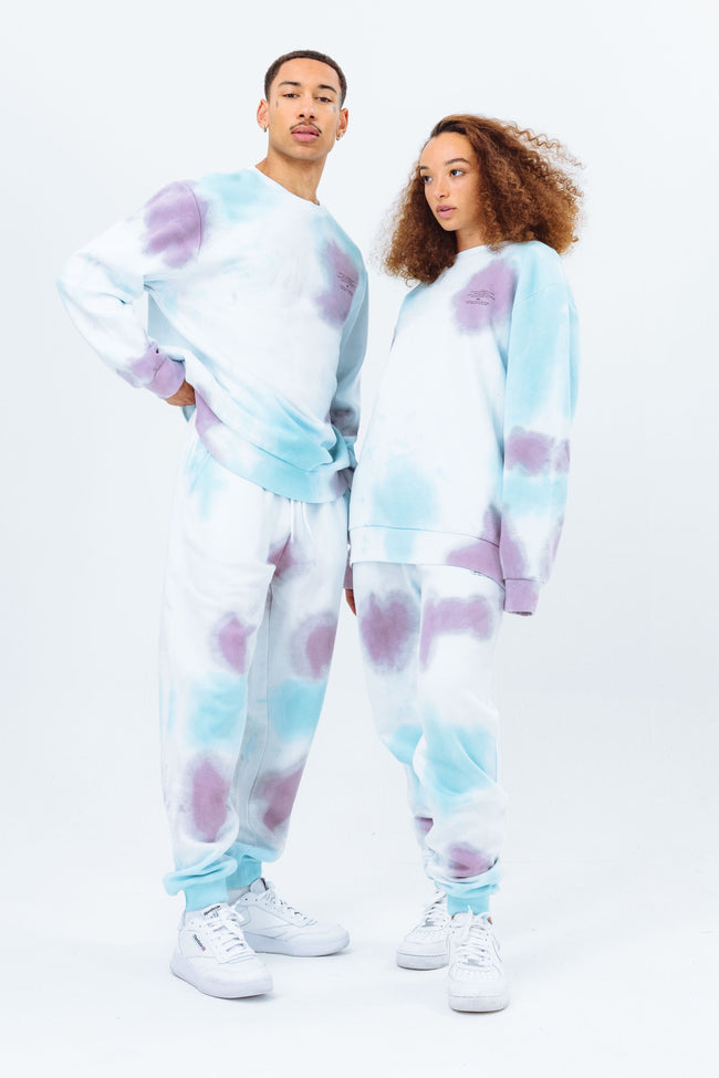 CONTINU8 PURPLE BLUE TIE DYE JOGGERS