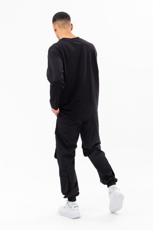 CONTINU8 BLACK CARGO PANTS