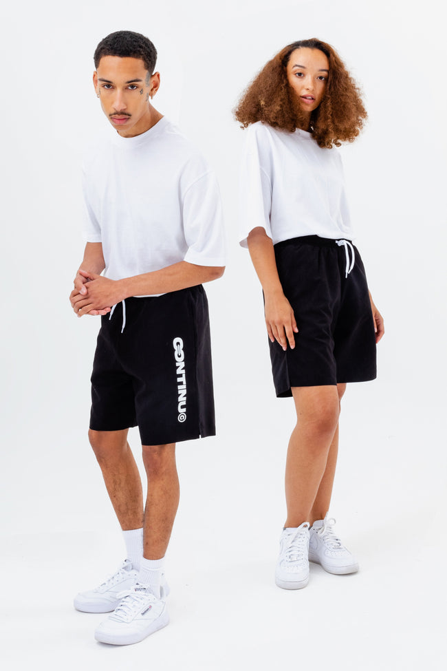 CONTINU8 BLACK SWIM SHORTS