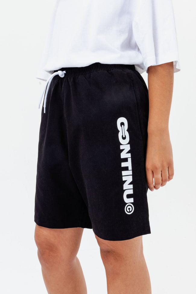 CONTINU8 BLACK SWIM SHORTS