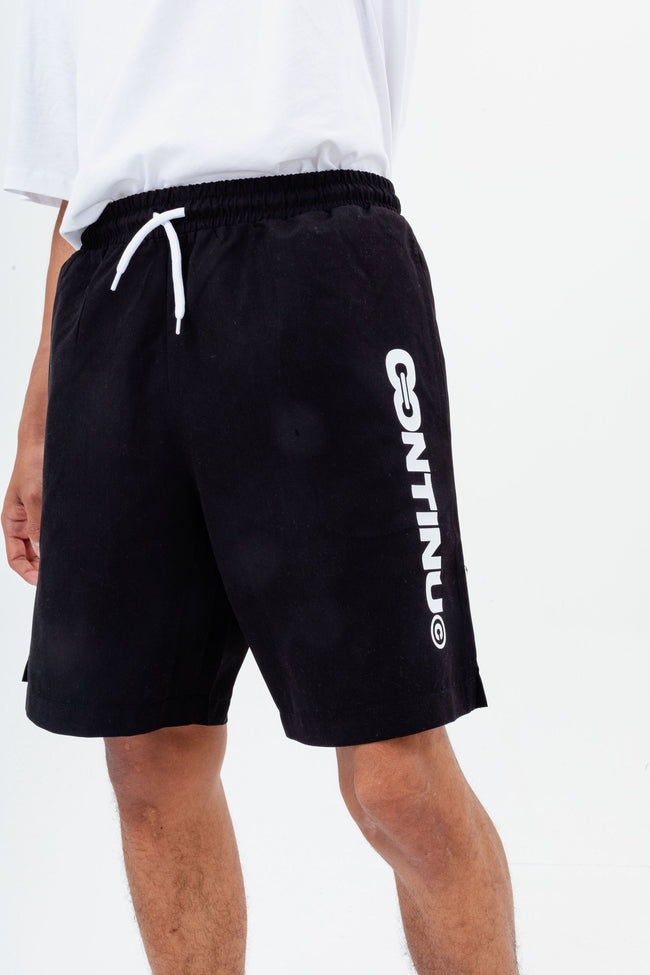 CONTINU8 BLACK SWIM SHORTS