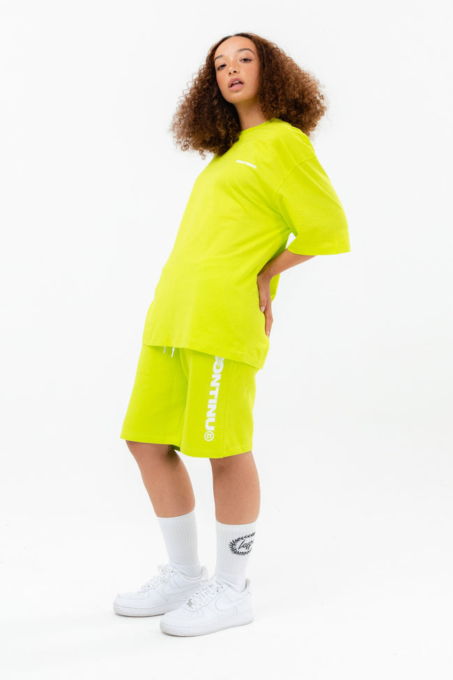 CONTINU8 NEON GREEN JERSEY SHORTS