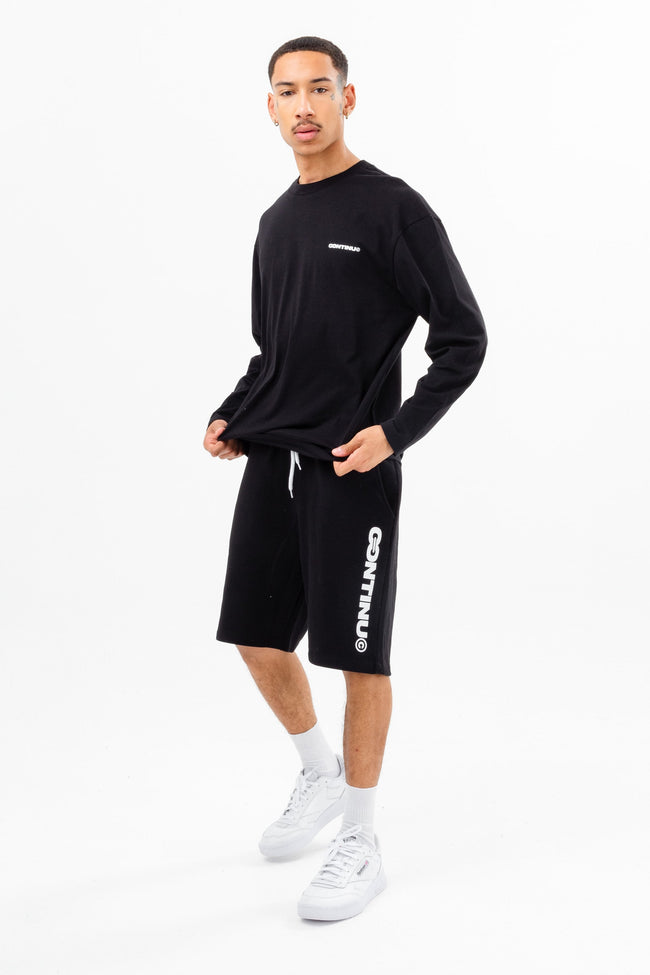 CONTINU8 BLACK JERSEY SHORTS