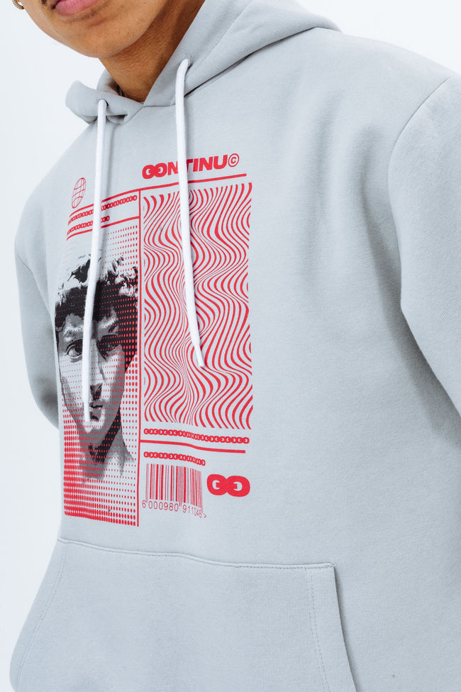 CONTINU8 GREY GRAPHIC OVERSIZED HOODIE