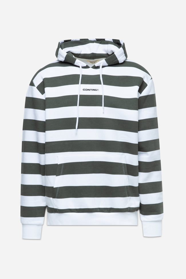 CONTINU8 KHAKI STRIPE OVERSIZED HOODIE