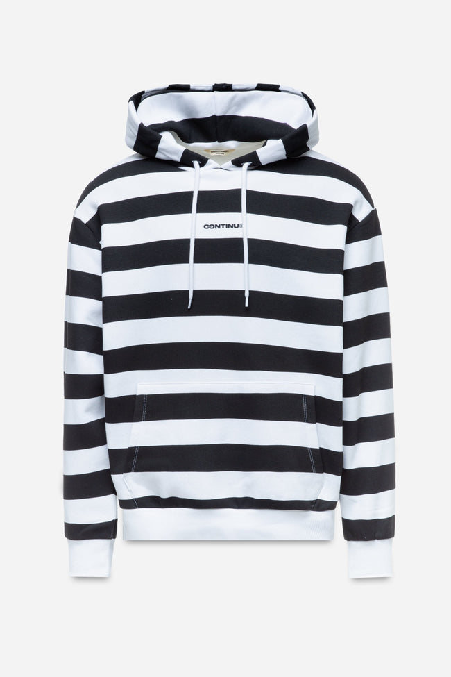 CONTINU8 WHITE BLACK OVERSIZED HOODIE