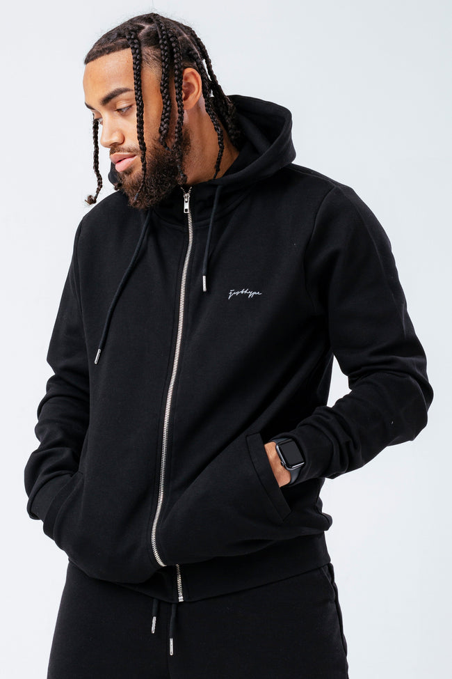 HYPE BLACK SCRIBBLE ZIP MEN'S HOODIE