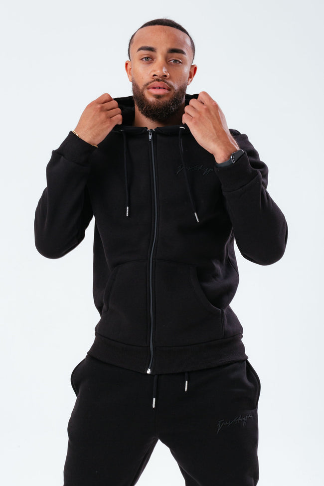 HYPE BLACK SCRIBBLE ZIP MEN'S TRACKSUIT SET