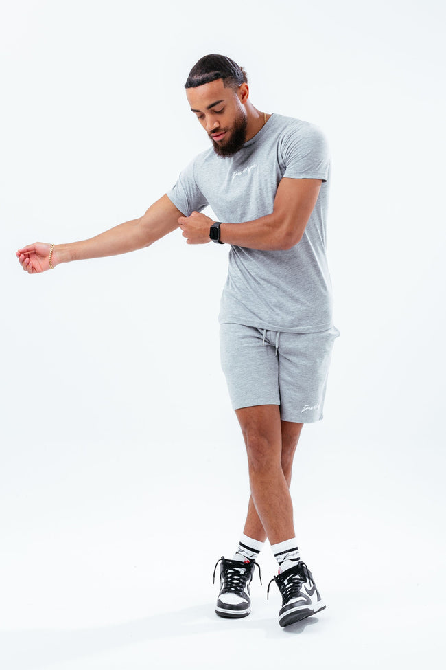 HYPE GREY MARL MEN'S SHORTS & T-SHIRT SET