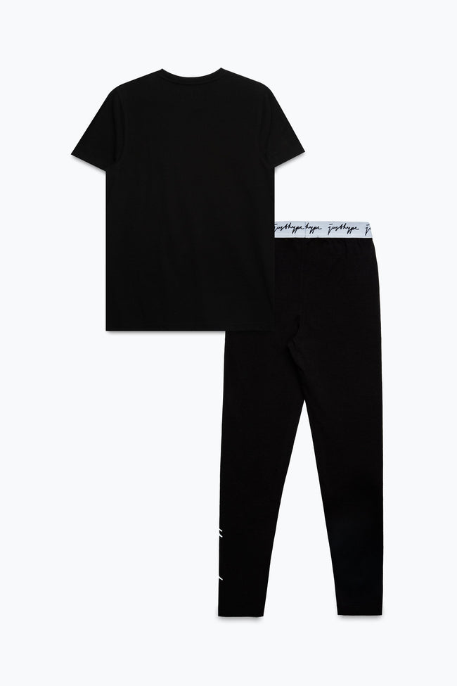 HYPE BLACK SCRIBBLE WOMEN'S T-SHIRT & LEGGINGS SET