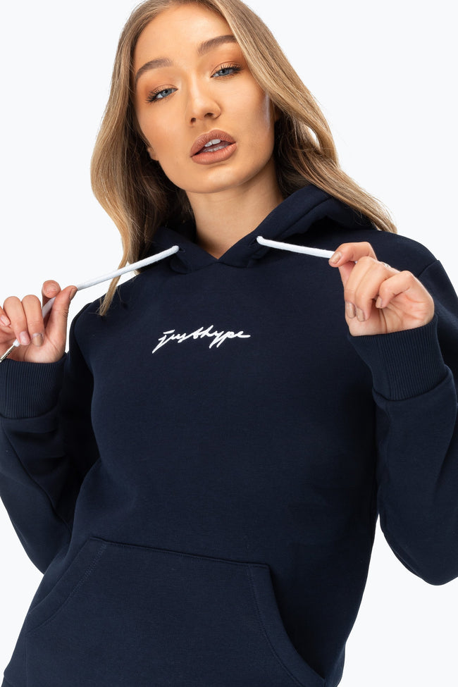 HYPE NAVY SCRIBBLE WOMEN'S HOODIE